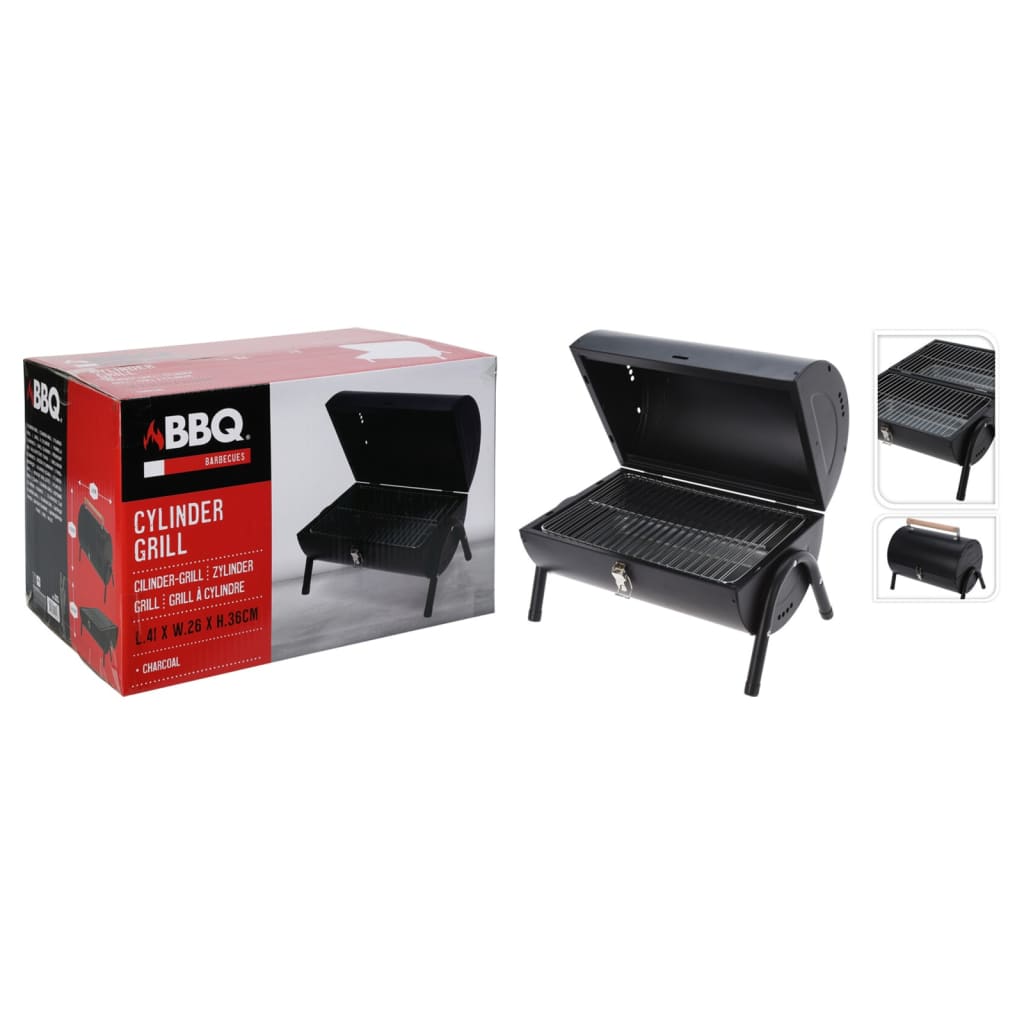 Progarden progarden barbecue grill cylindre noir mat