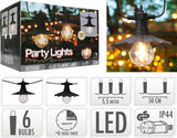 Pro garden party allume l'éclairage extérieur 6 lampes à incandescence LED blanc chaud 5,5 mètres éclairage de fête pour l'extérieur - afbeelding 2