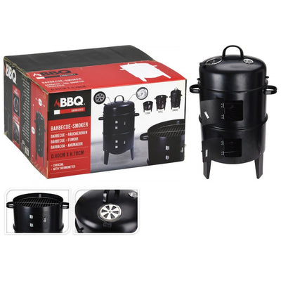 Progarden Progarden Charcoal Barbecue avec cheminée et 2 grilles de grilles noires