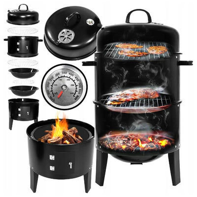 Progarden Progarden Charcoal Barbecue avec cheminée et 2 grilles de grilles noires