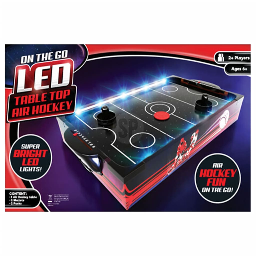 Jouet tendre Toys Toys Airhockey Table avec un éclairage LED 48,5x30x8,5 cm