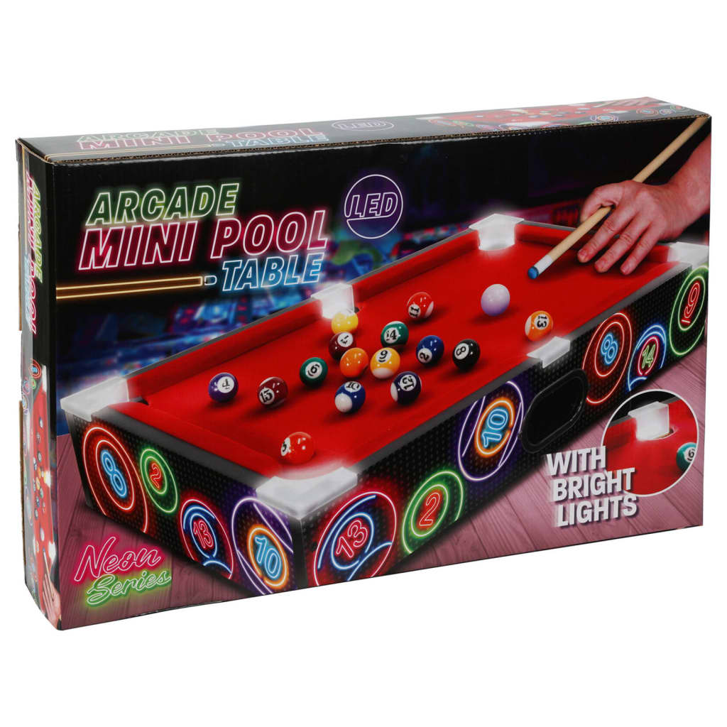 Tente Tend Tend Toys Toys Minipool Table avec un éclairage LED 48,5x30x8,5 cm
