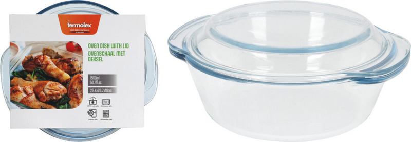 Plat à cuisson avec couvercle 1500 ml