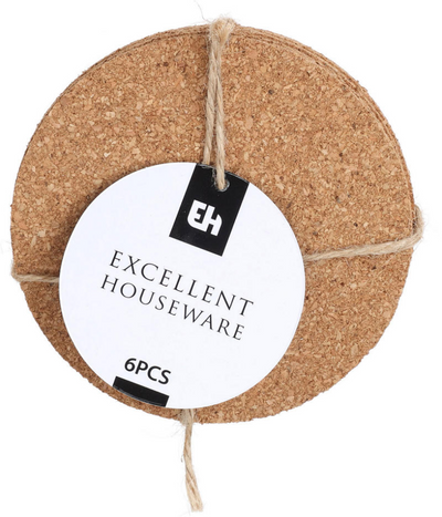 Round Cork Coaster, 6e.