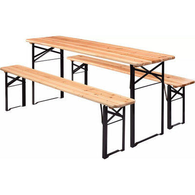 Table pliante avec 2 bancs autres marques bois métal