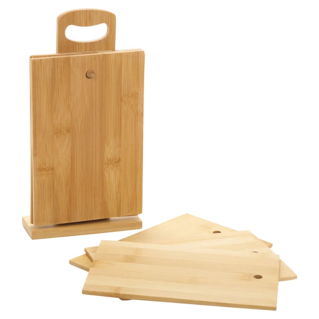 Excellent ensemble de panneaux à découper à 7 pièces de vaisselle avec du rack en bambou