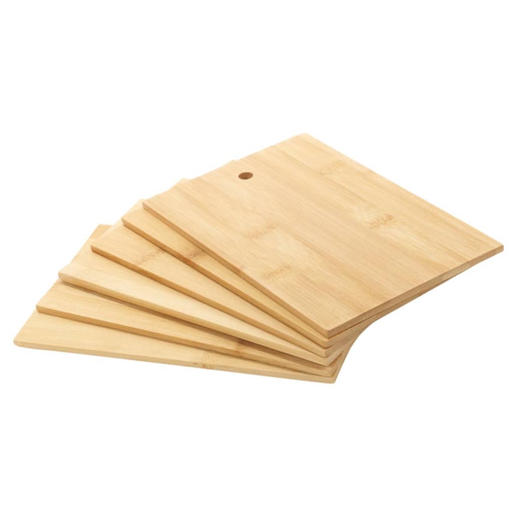 Excellent ensemble de panneaux à découper à 7 pièces de vaisselle avec du rack en bambou