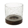 Hbx natural living bougeoir verre bulle h16d17 noir