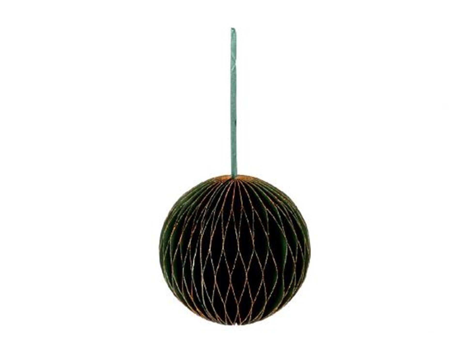 HBx natural living Boule de Noël en papier 10cm vert