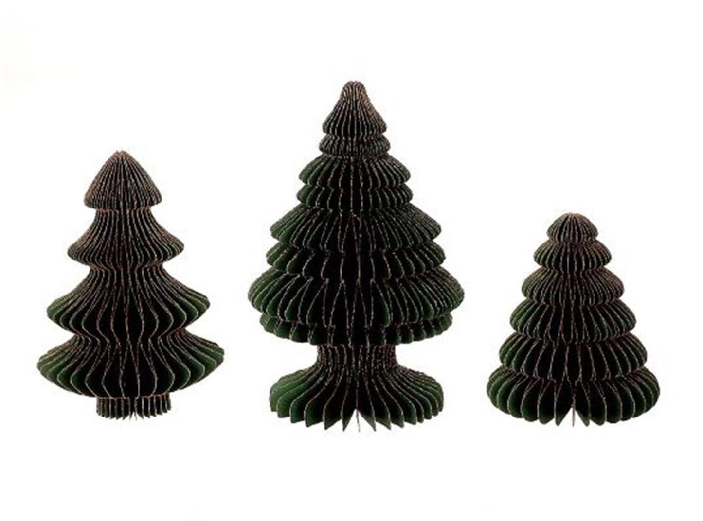 HBx natural living papier de sapin de Noël pliable 3 pièces vert