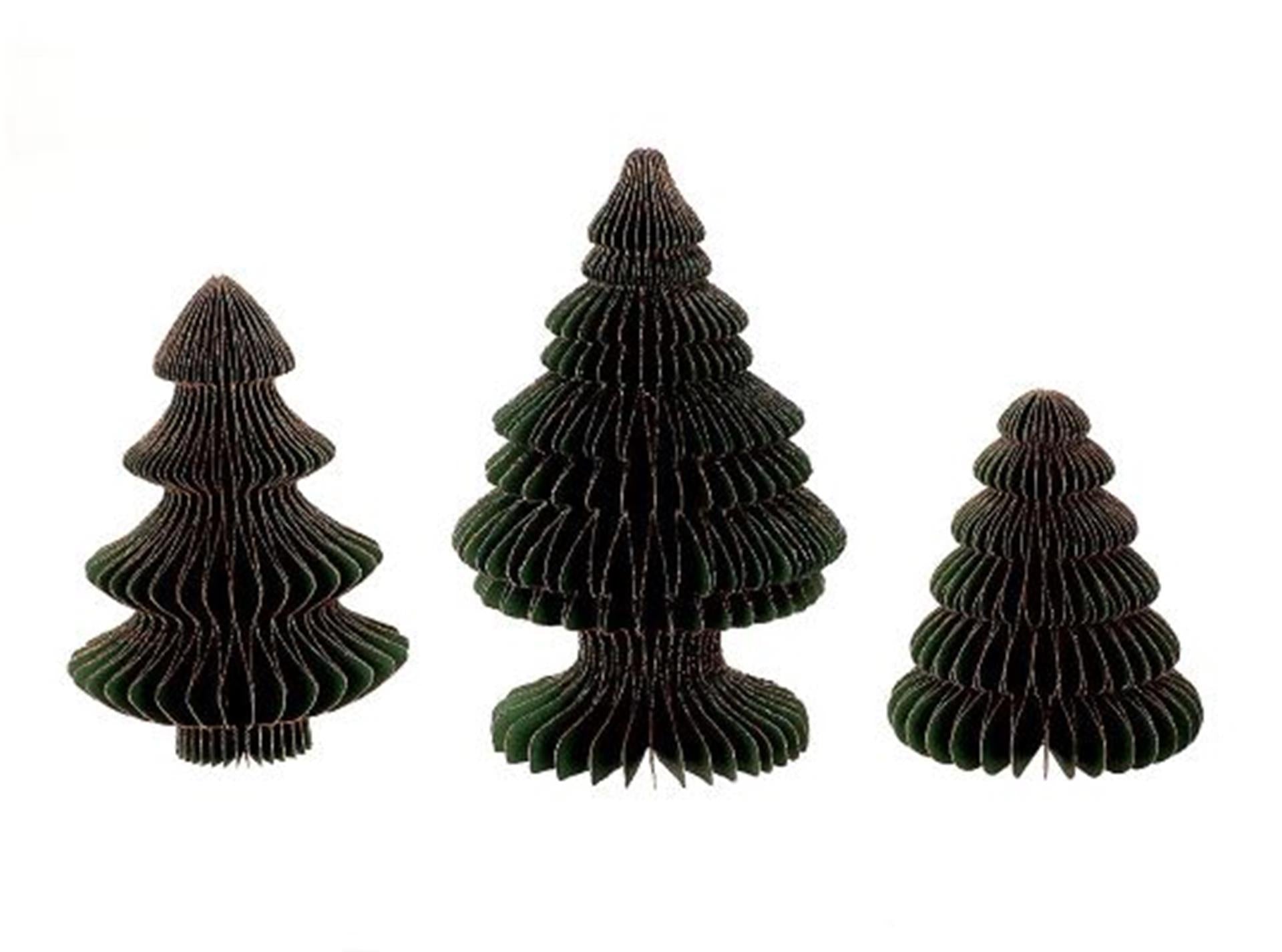 HBx natural living papier de sapin de Noël pliable 3 pièces vert