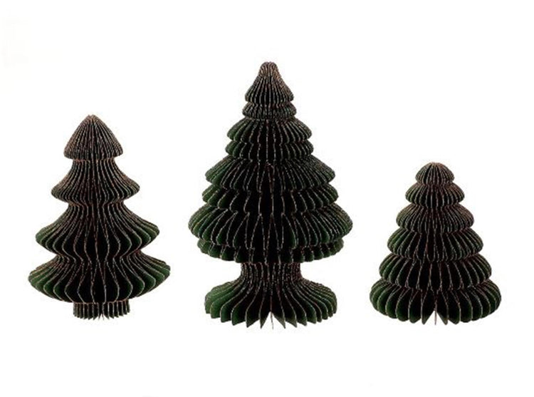 HBx natural living papier de sapin de Noël pliable 3 pièces vert