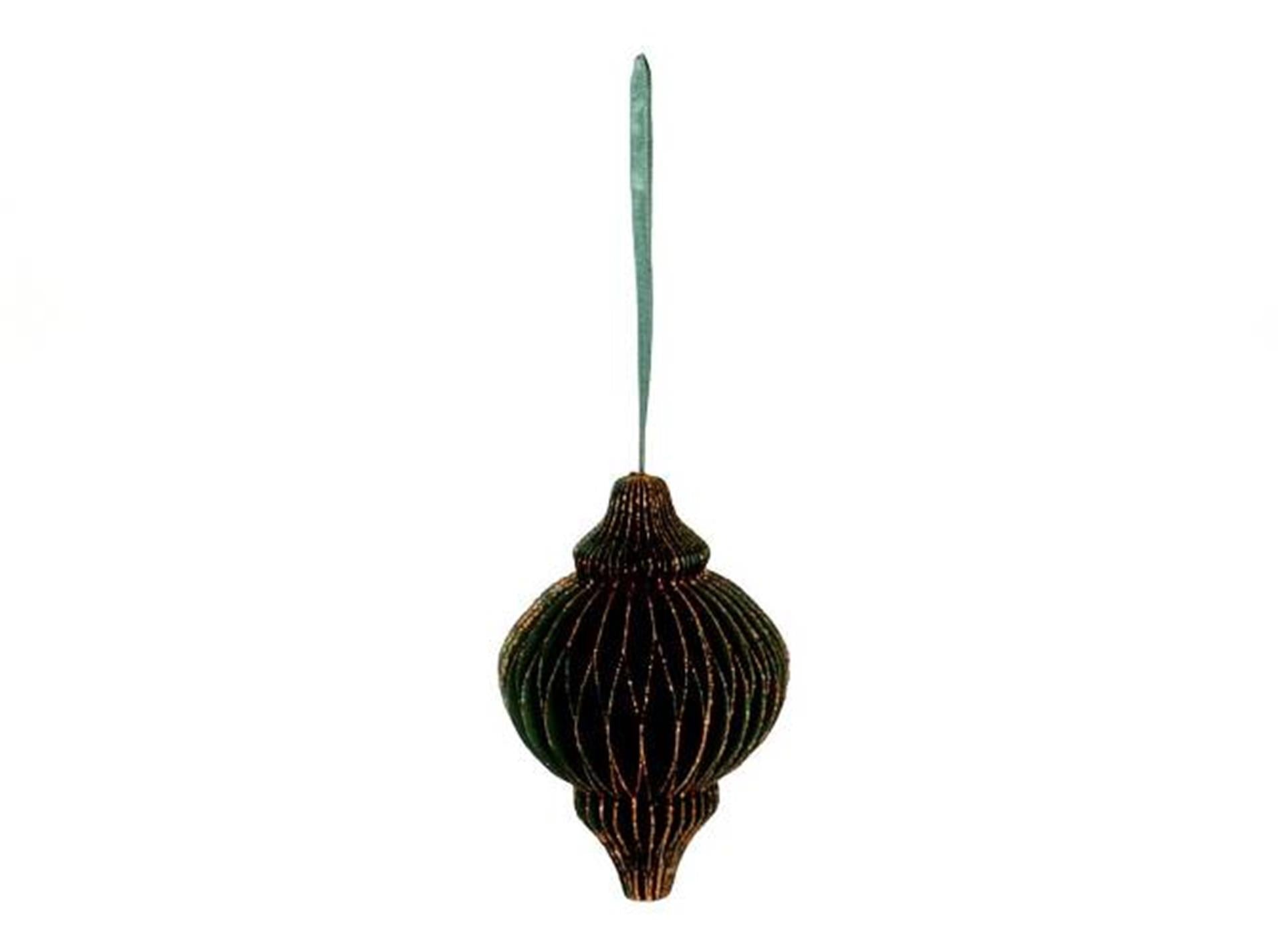 Hbx boule de Noël en papier naturel 10 cm verte