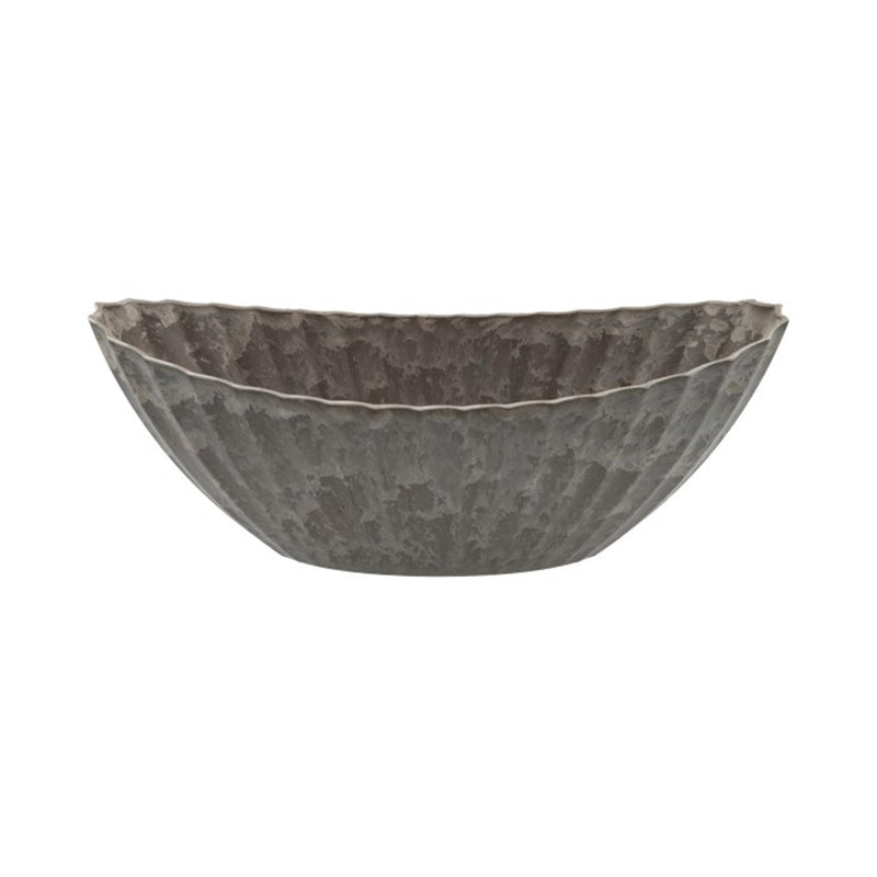 HBx pot de fleur naturel vivant mélamine nervurée 36x15x14cm