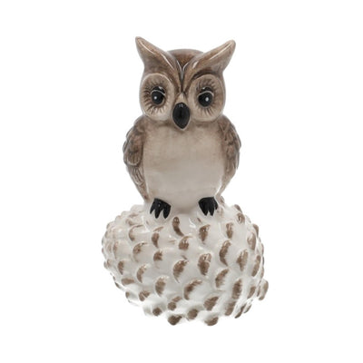 Hbx statue vivante naturelle olly hibou h13m céramique