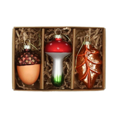 Hbx naturel vivant pendentif de Noël forêt de verre 3 pièces boîte de fenêtre
