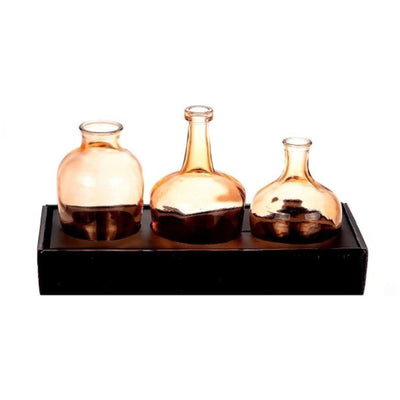 HBx natural living vase orange ensemble de 3 tailles différentes