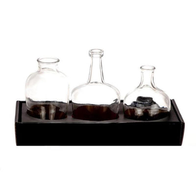 HBx natural living vase verre transparent set a 3