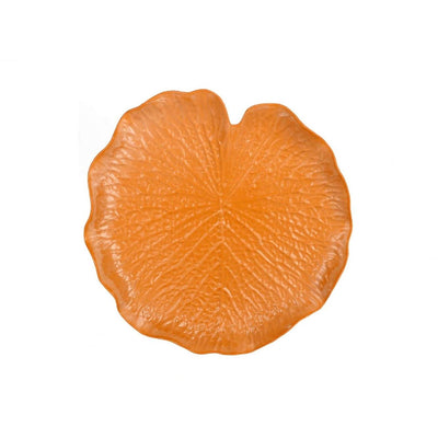 Hbx plateau vivant naturel forme de feuille melam terre cuite ø31cm