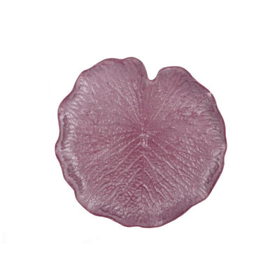 Hbx plateau vivant naturel forme de feuille melam aubergine ø31cm