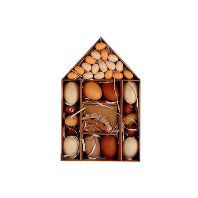 Oeuf de Pâques naturel vivant HBx marron dans une maison en carton
