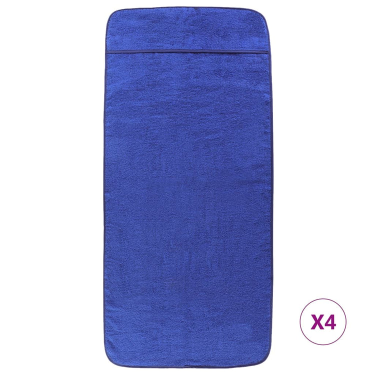 Serviettes à brin de vidaxl 4 pcs 400 g m² 60x135 cm tissu bleu royal