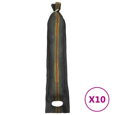 Vidaxl Sandbags 10 ST 103X25 cm HDPE Donkergroen