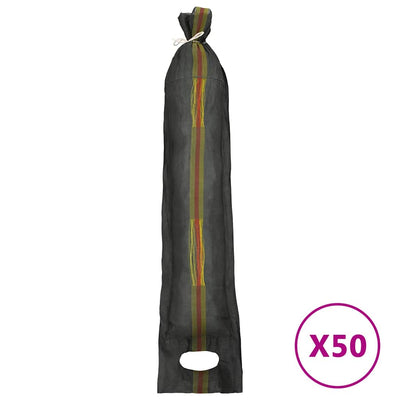 Vidaxl Sandbags 50 ST 103X25 cm HDPE Donkergroen