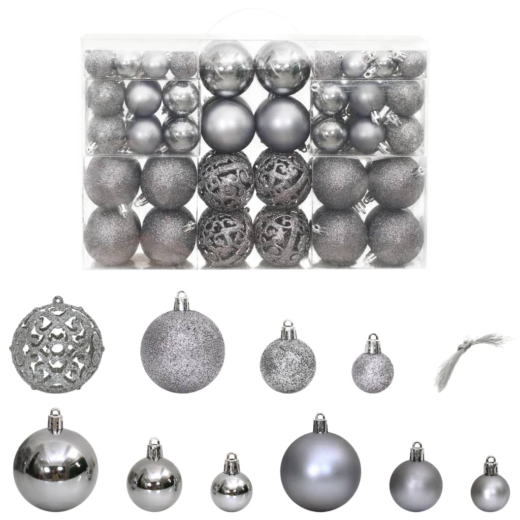 Vidaxl Boules de Noël 100 st 3 4 6 cm gris