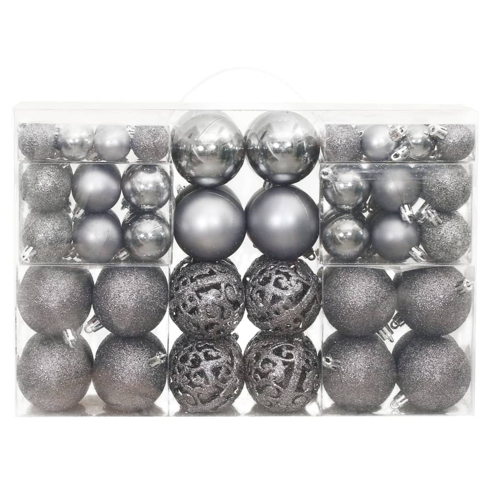 Vidaxl Boules de Noël 100 st 3 4 6 cm gris