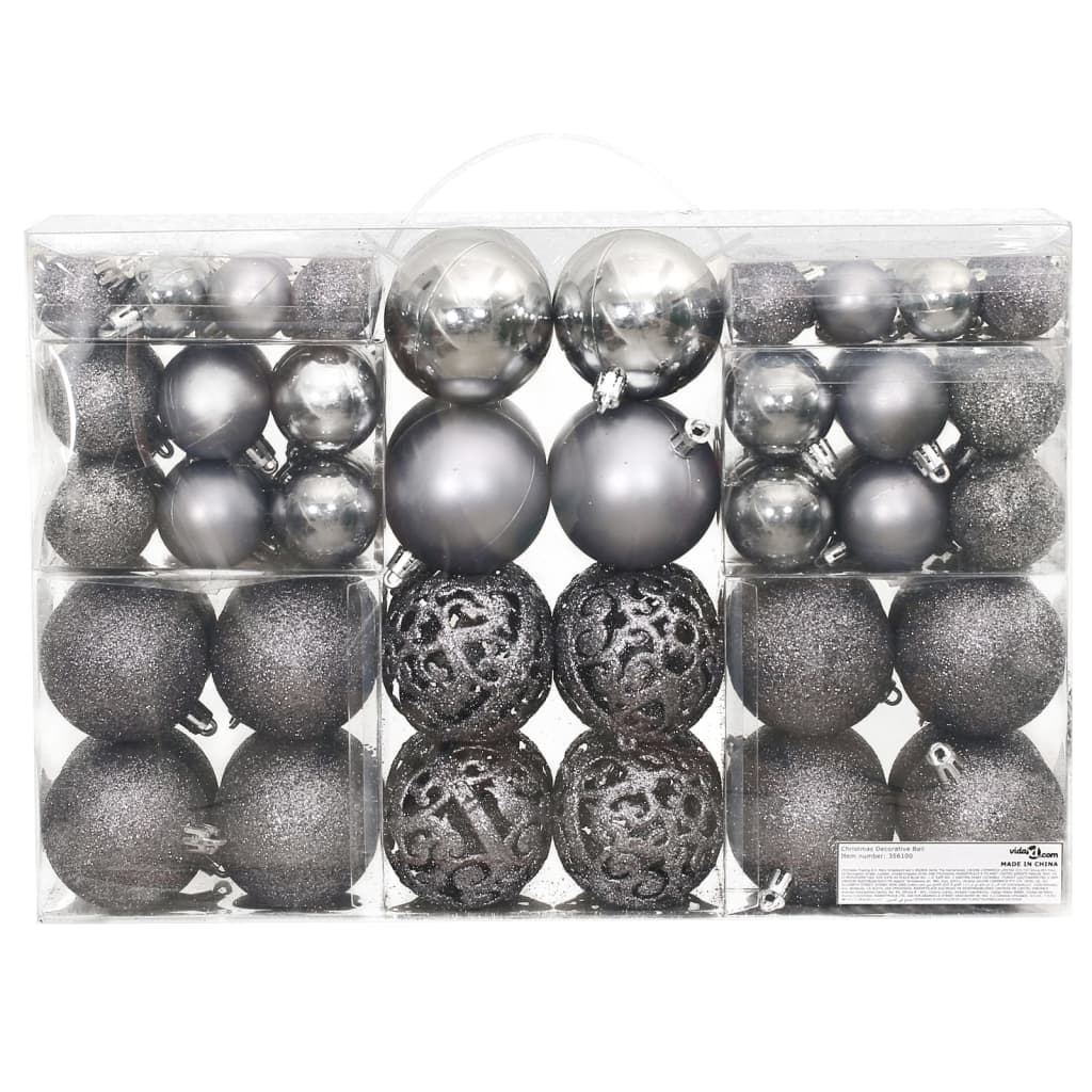 Vidaxl Boules de Noël 100 st 3 4 6 cm gris