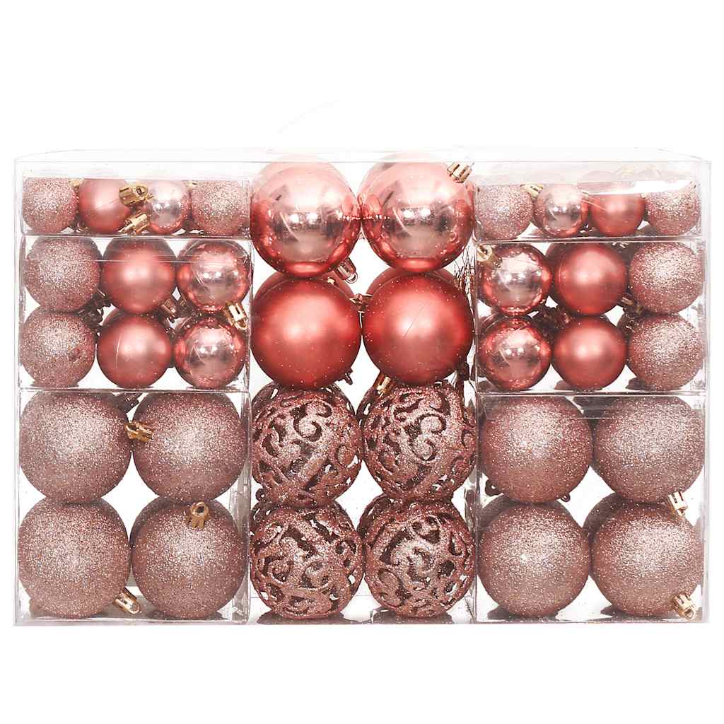 Vidaxl Boules de Noël 100 st 3 4 6 cm rose et rosé