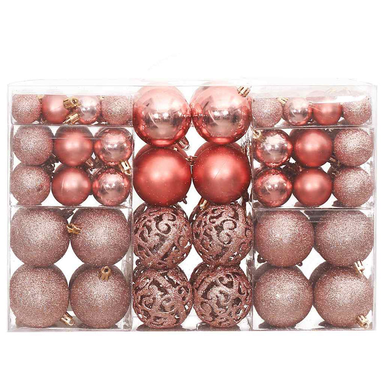 Vidaxl Boules de Noël 100 st 3 4 6 cm rose et rosé