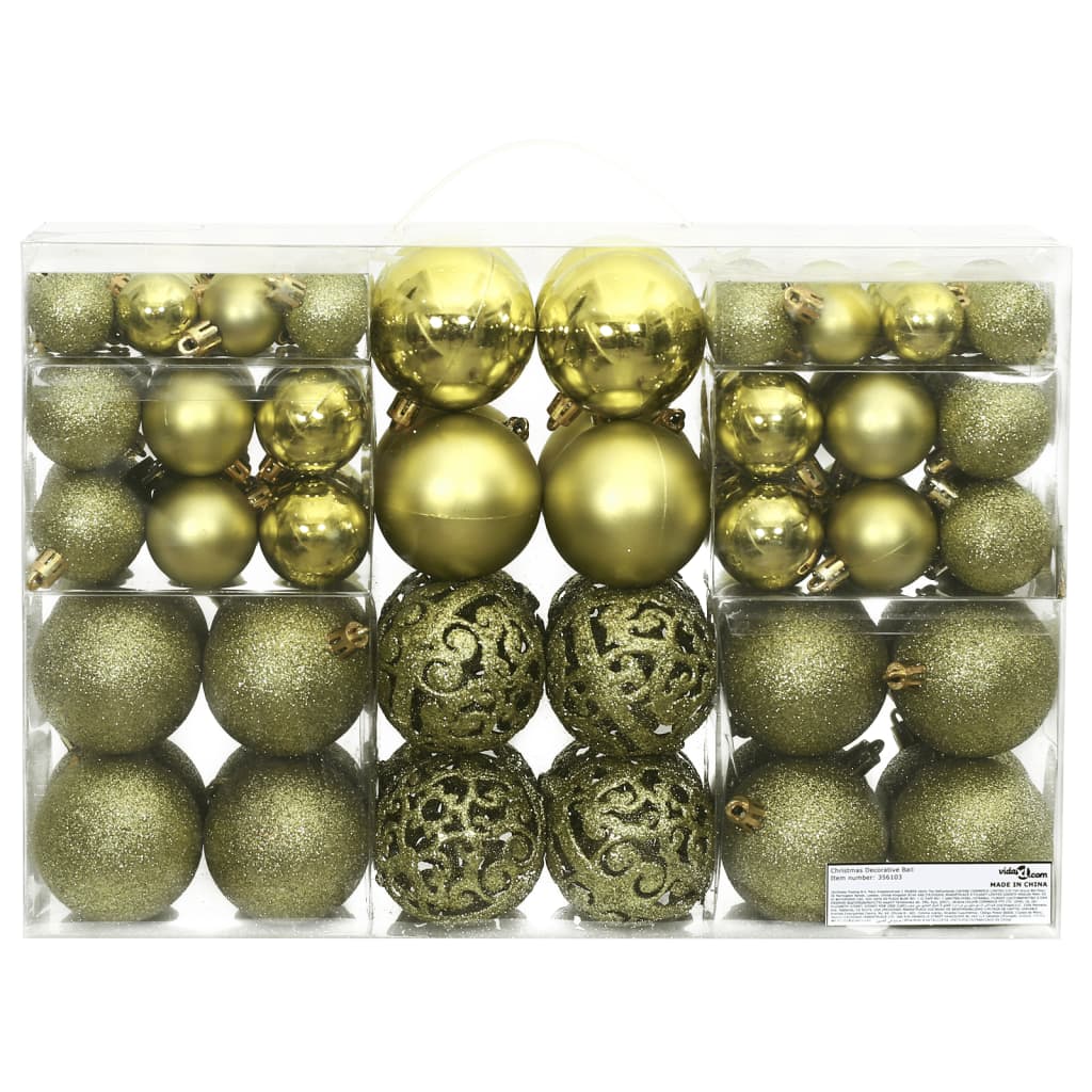 Vidaxl Boules de Noël 100 st 3 4 6 cm vert clair