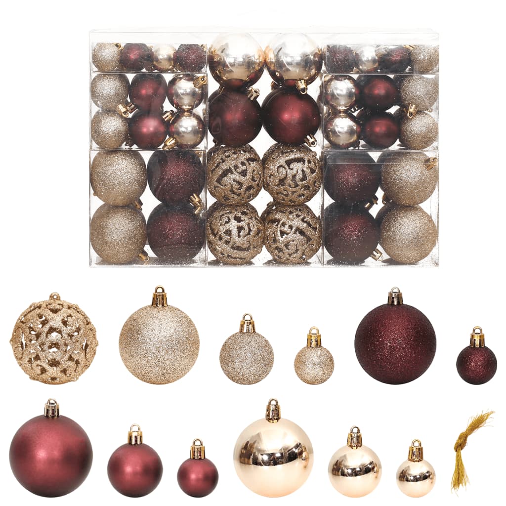 Vidaxl Boules de Noël 100 st 3 4 6 cm Champagne et brun