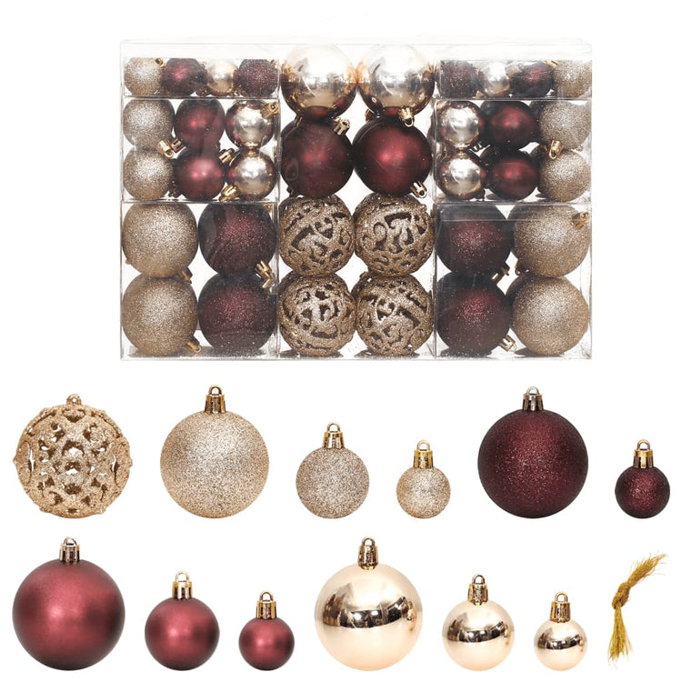 Vidaxl Boules de Noël 100 st 3 4 6 cm Champagne et brun