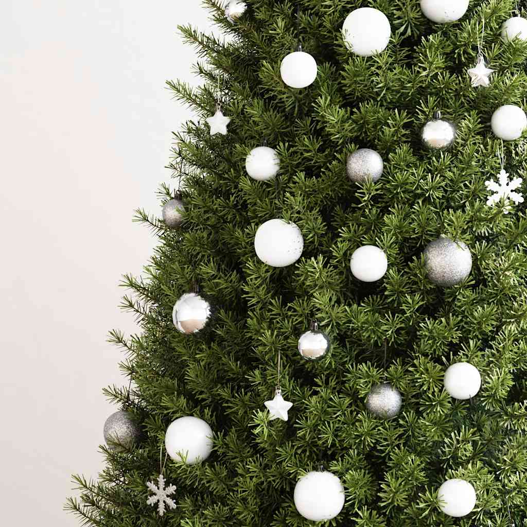 Vidaxl 111-Parts Ball de Noël Set polystyrène blanc et gris