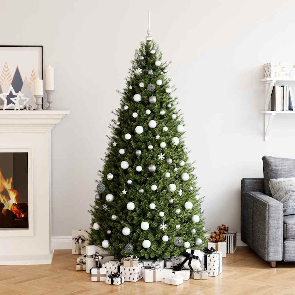Vidaxl 111-Parts Ball de Noël Set polystyrène blanc et gris