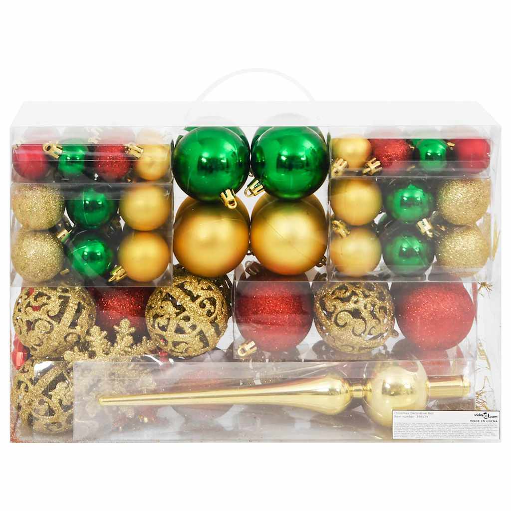 Vidaxl 112 parties de Noël Ball Set polystyrène vert rouge et or de couleur