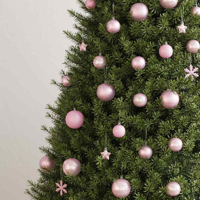 Vidaxl 111-Parts Ball de Noël Set polystyrène rose