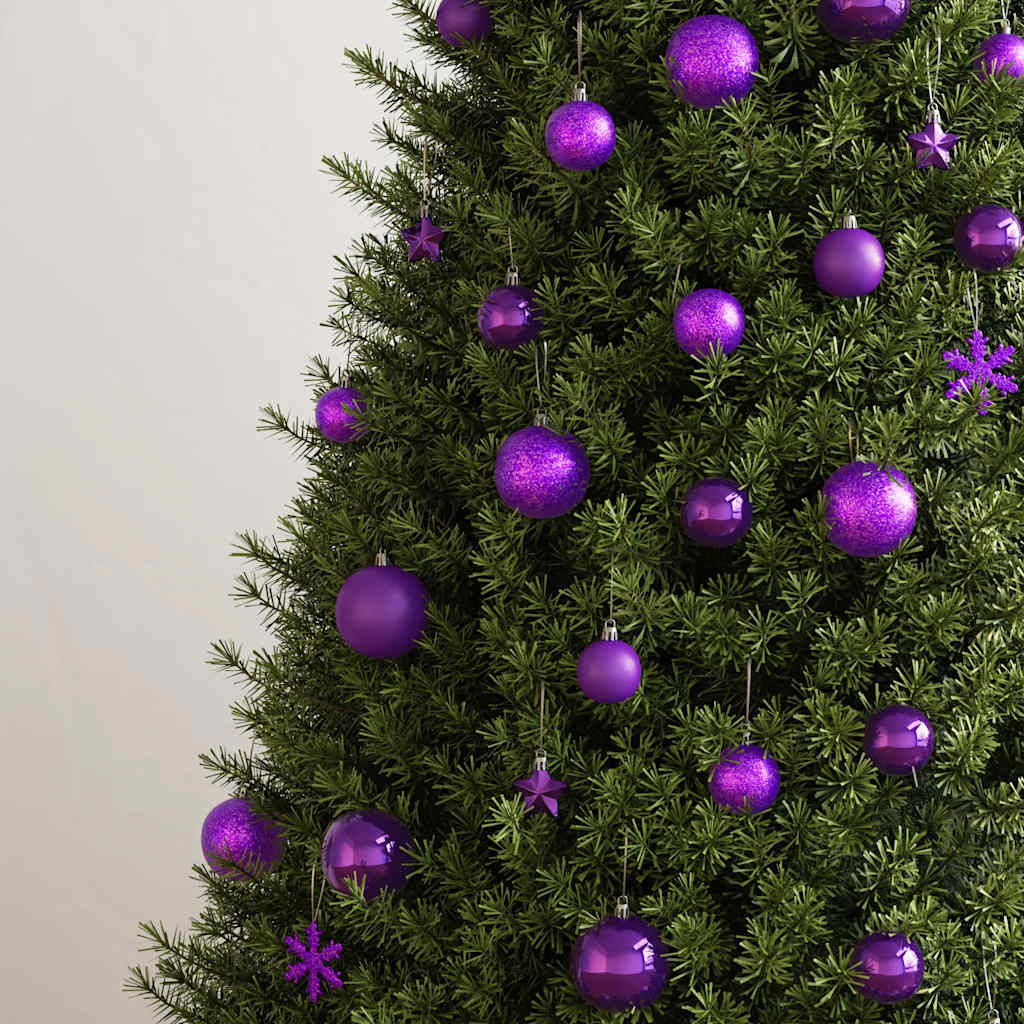 Vidaxl ensemble de boules de Noël 111 pièces en polystyrène violet