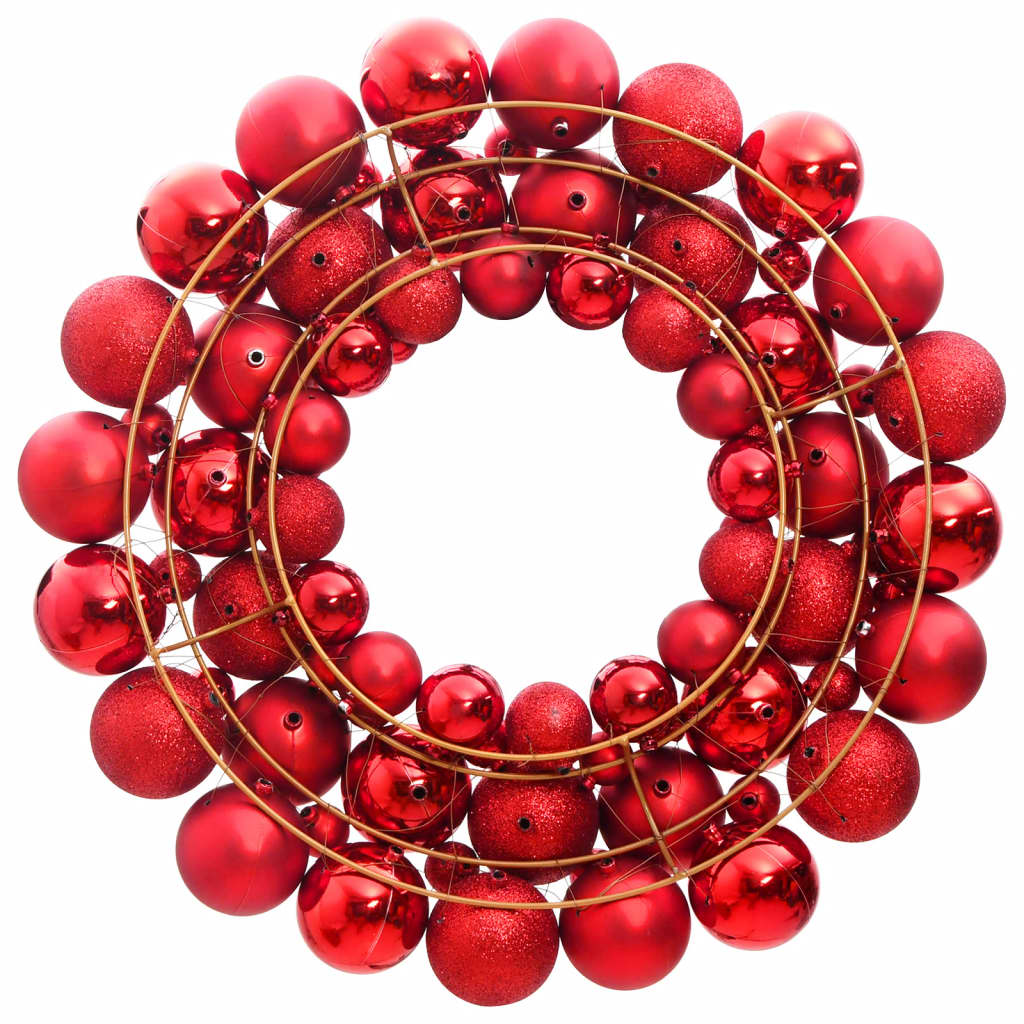 Vidaxl Couronne de Noël 45 cm en polystyrène rouge