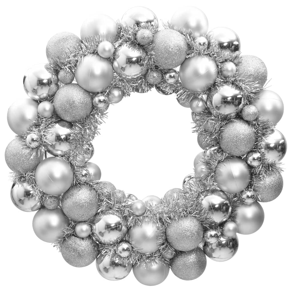 Vidaxl Couronne de Noël 45 cm en polystyrène argent coloré