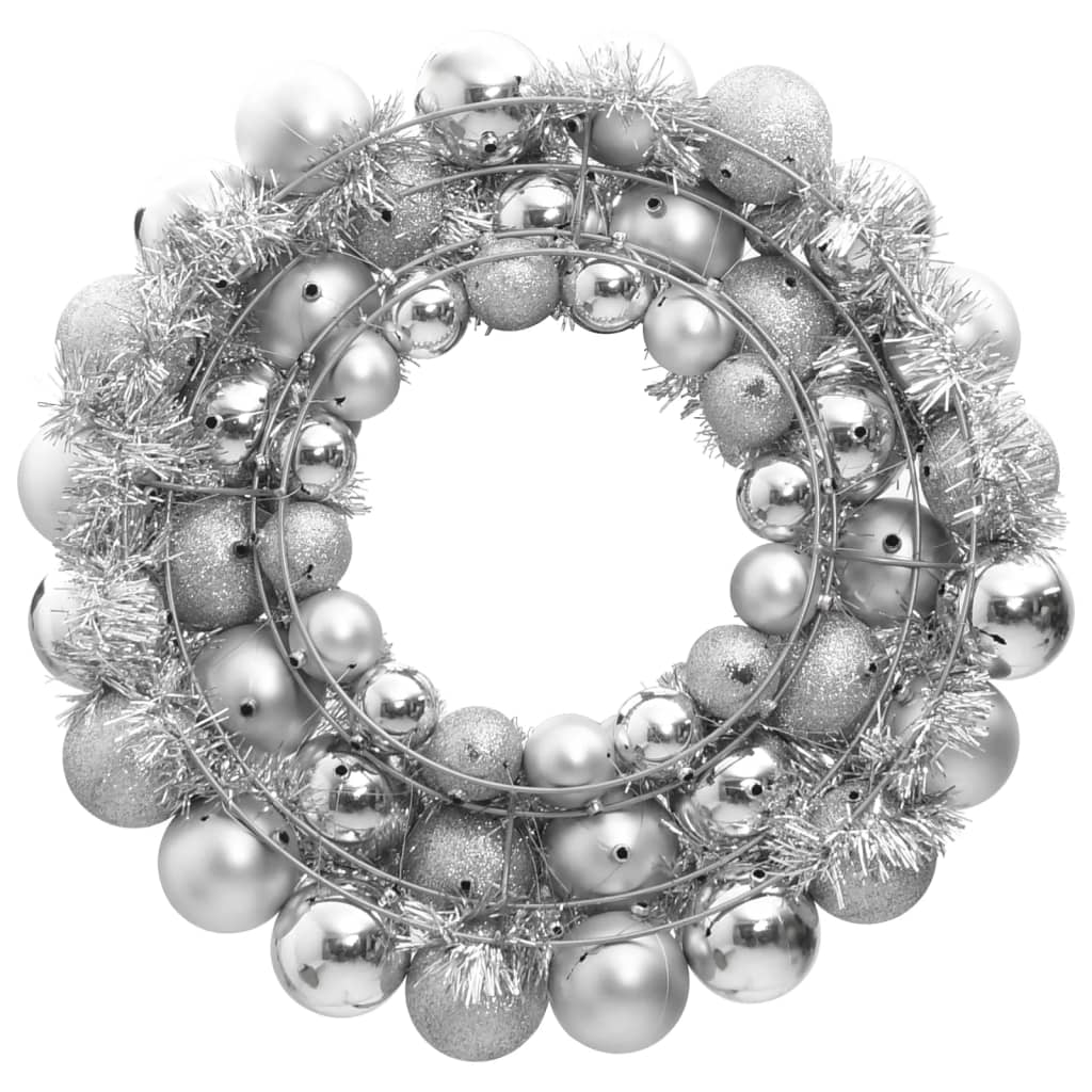 Vidaxl Couronne de Noël 45 cm en polystyrène argent coloré
