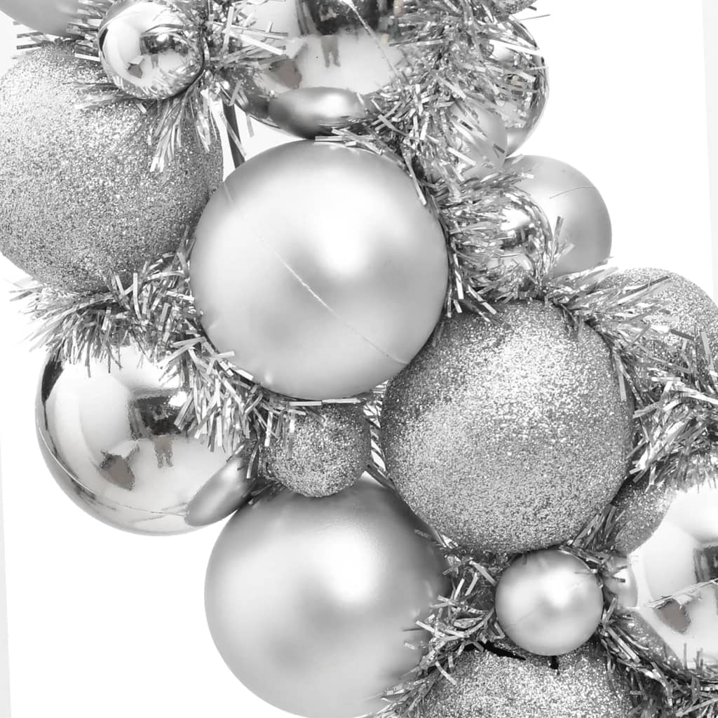 Vidaxl Couronne de Noël 45 cm en polystyrène argent coloré