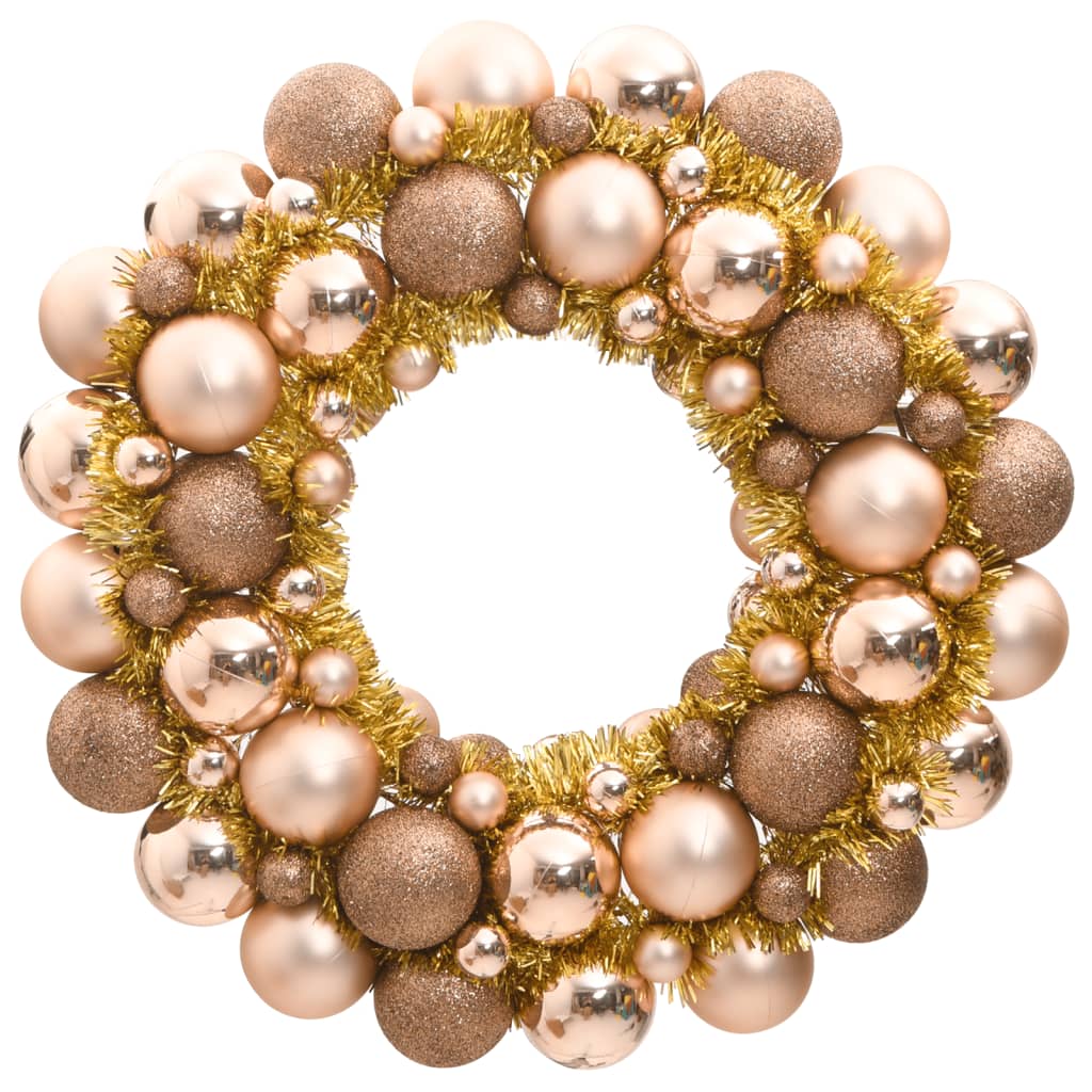 Vidaxl Couronne de Noël 45 cm en polystyrène rosé or