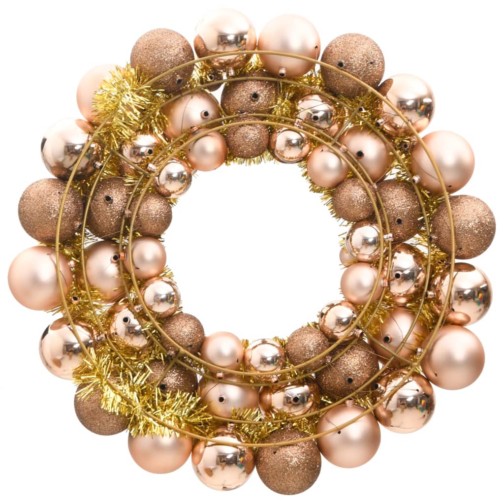 Vidaxl Couronne de Noël 45 cm en polystyrène rosé or