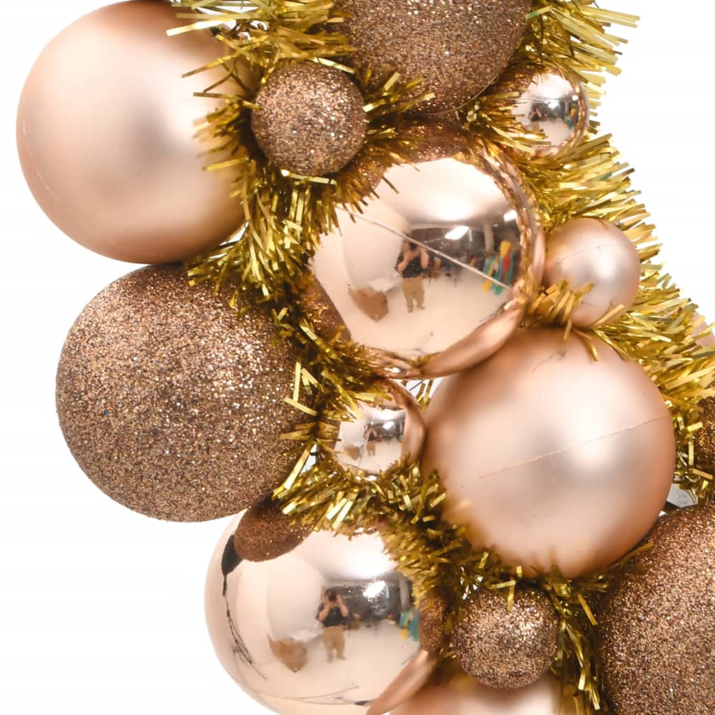 Vidaxl Couronne de Noël 45 cm en polystyrène rosé or