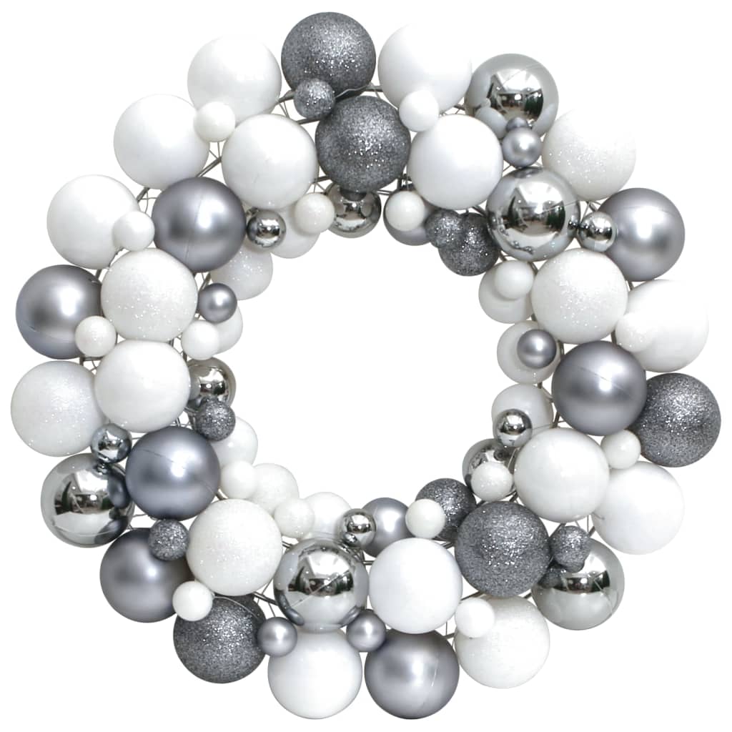 Vidaxl Couronne de Noël 45 cm Polystyrène blanc et gris