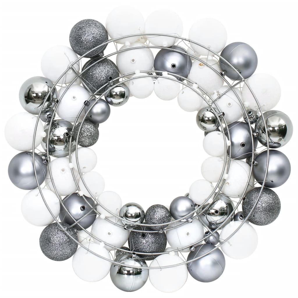 Vidaxl Couronne de Noël 45 cm Polystyrène blanc et gris